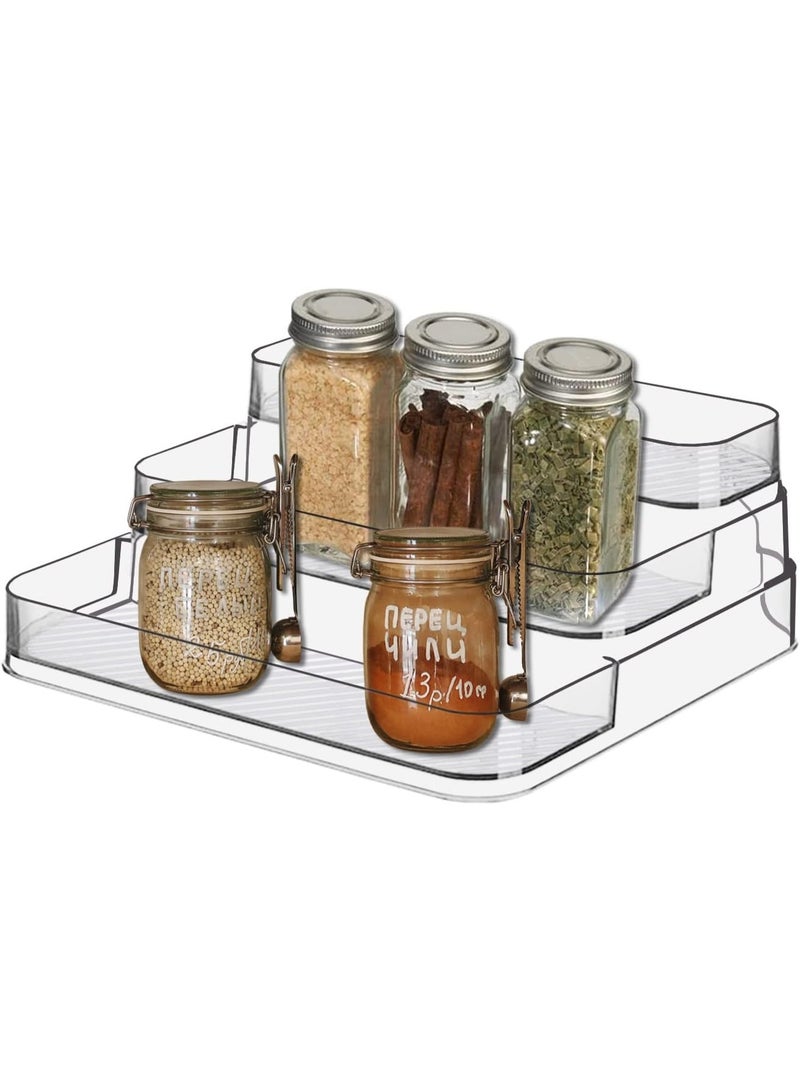 Acrylic Spice Rack, No Assembly Clear 3 Tier Condiment Bottle Shelf Vanity Organizer for Cabinet Kitchen Bathroom (1pcs) - Image 4